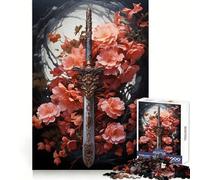 Rompecabezas Sakura Sword Japan de 1000 Piezas para Adultos Ayuda a desarrollar la Memoria Diseño de Entretenimiento Suave Colección de Arte para armar Pieza (38x52cm)