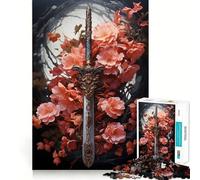 Rompecabezas Sakura Sword Japan para Adultos, 1000 Piezas, para Fortalecer la Memoria, Divertido, de Calidad, Elegante, Regalo (38x26cm)