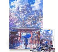 Rompecabezas Sakura Temple Ascenso de 1000 Piezas para Adultos Ideal para estimular la Memoria, Relajarse mentalmente y con un Corte Suave Regalo de cumpleaños (38x26cm)