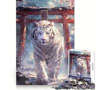 Rompecabezas Sakura Tiger Torii Path para Adultos, 1000 Piezas, para Fortalecer la Memoria, Divertido, de Calidad, Elegante, Regalo (50x75cm)