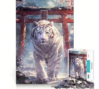 Rompecabezas Sakura Tiger Torii Path para Adultos, 1000 Piezas, para Fortalecer la Memoria, Divertido, de Calidad, Elegante, Regalo (50x75cm)