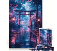 Rompecabezas Sakura Torii Gate de 1000 Piezas para Adolescentes, Juguete de lógica Fuerte, Momento de Tranquilidad, Borde Transparente, Regalo Creativo (50x75cm)