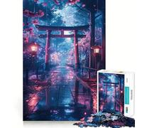 Rompecabezas Sakura Torii Gate de 1000 Piezas para Adultos Fortalece la Memoria, Calma la Mente, cálida Sorpresa (38x52cm)