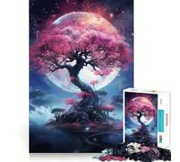 Rompecabezas Sakura Tree Cosmos de 1000 Piezas para Adolescentes, Juguete de lógica Pura, Suave y Relajante, Corte Limpio, Pieza de Arte Fino (50x75cm)