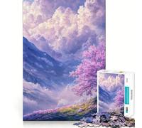 Rompecabezas Sakura Tree Mountain View para Adolescentes, 1000 Piezas, Juguete Inteligente para aliviar el estrés, Borde Afilado, Regalo de cumpleaños (38x52cm)