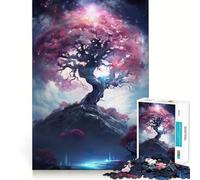 Rompecabezas Sakura Tree Nebula de 1000 Piezas para Adolescentes Juguete de lógica Fuerte Relajación Mental Bordes definidos Regalo Elegante (38x52cm)