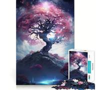 Rompecabezas Sakura Tree Nebula de 1000 Piezas para Adultos Mejora la Memoria Divertido y Relajante Bordes Afilados Regalo Ideal para Las Fiestas (38x26cm)