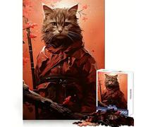 Rompecabezas Sakura Tree Warrior Cat para Adultos, 1000 Piezas, Juguete para desarrollar la Mente, pasatiempo Tranquilo, diseño, Montaje, Regalo navideño (38x26cm)