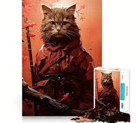Rompecabezas Sakura Tree Warrior Cat para Adultos, 1000 Piezas, Juguete para desarrollar la Mente, pasatiempo Tranquilo, diseño, Montaje, Regalo navideño (38x26cm)