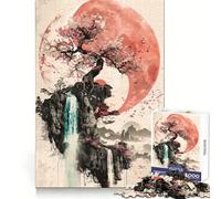 Rompecabezas Sakura Waterfall Yin Yang de 1000 Piezas para Adultos y Adolescentes Recuerda armar despacio, Disfruta del Corte Exacto Arte Coleccionable (38x26cm)