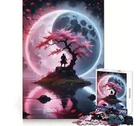Rompecabezas Sakura Waterfall Yin Yang para Adolescentes de 1000 Piezas, Juguete para estimular la lógica, diversión en Interiores, Borde Premium, Regalo Memorable (38x52cm)