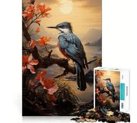 Rompecabezas Sakura y Pájaro de 1000 Piezas para Adolescentes Juguete de lógica Mental Diseño Tranquilo y Firme Artículo de Santa Claus (38x52cm)