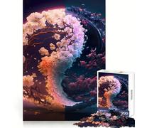 Rompecabezas Sakura Yin y Yang difícil para Adultos, 1000 Piezas, Recall Boost Quiet Calm Smooth Cut Classic Gift (50x75cm)