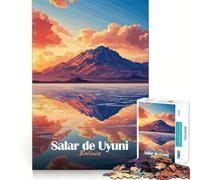 Rompecabezas Salar De Uyuni Sunset de 1000 Piezas para Adolescentes, Juguete de lógica, Tren, Tranquilo, Divertido, Corte Suave, Bonito Regalo (50x75cm)