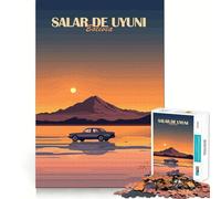 Rompecabezas Salar De Uyuni Sunset de 1000 Piezas para Adultos: Mejora la Memoria, diversión Relajante, Bordes Afilados, Regalo navideño (38x26cm)