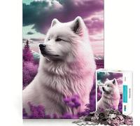 Rompecabezas Samoyedo Naturaleza 1000 Piezas Adolescentes Mejora la Memoria Escapada Calma Patrón Ensamblaje Sorpresa Cálida (50x75cm)