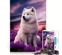 Rompecabezas Samoyedo Naturaleza de 1000 Piezas para Adolescentes, Juguete de lógica Fuerte, Momento Sereno, Borde Transparente, Regalo Creativo (50x75cm)