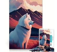 Rompecabezas Samoyedo Naturaleza de 1000 Piezas para Adolescentes Refuerza la Memoria Divertido y Tranquilo Borde de Calidad Regalo Ideal (50x75cm)