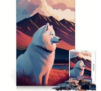 Rompecabezas Samoyedo Naturaleza de 1000 Piezas para Adolescentes Refuerza la Memoria Divertido y Tranquilo Borde de Calidad Regalo Ideal (50x75cm)