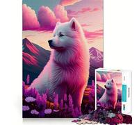 Rompecabezas Samoyedo Naturaleza de 1000 Piezas para Adolescentes Rompecabezas Inteligente Juguete para Pensar Tiempo de relajación Corte Claro Regalo para Festivales (50x75cm)