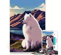Rompecabezas Samoyedo Naturaleza de 1000 Piezas para Adultos Ayuda a desarrollar la Memoria Diseño de Ocio Suave Colección de Arte para armar Pieza (38x26cm)