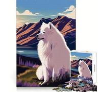 Rompecabezas Samoyedo Naturaleza de 1000 Piezas para Adultos Ayuda a desarrollar la Memoria Diseño de Ocio Suave Colección de Arte para armar Pieza (38x26cm)
