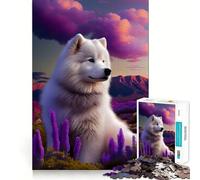 Rompecabezas Samoyedo Naturaleza de 1000 Piezas para Adultos Ideal para estimular la Memoria, Relajarse mentalmente y con Corte Suave Regalo de cumpleaños (50x75cm)