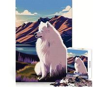 Rompecabezas Samoyedo Naturaleza de 1000 Piezas para Adultos, Juguete de lógica Fina, Tiempo Libre, Arte de Bordes limpios, Coleccionable (50x75cm)