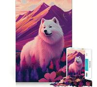 Rompecabezas Samoyedo Naturaleza de 1000 Piezas para Adultos, Juguete Intelectual Relajante, Divertido, Corte preciso, (38x26cm)
