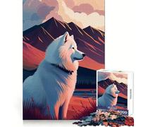 Rompecabezas Samoyedo Naturaleza de 1000 Piezas para Adultos: Mejora la Memoria, Calma la Mente, diseño, Montaje, Regalo Creativo (38x52cm)