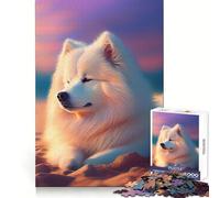 Rompecabezas Samoyedo Naturaleza Difícil para Adultos 1000 Piezas Juguete de Habilidad Tiempo Familiar Corte Preciso Arte Coleccionable (38x26cm)