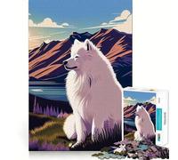 Rompecabezas Samoyedo Naturaleza para Adolescentes 1000 Piezas Juguete Inteligente para Aliviar el Estrés con Bordes Afilados Regalo de Cumpleaños (38x52cm)