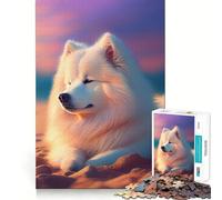 Rompecabezas Samoyedo Naturaleza para Adolescentes 1000 Piezas Mejora la Memoria Relajante Divertido Corte Premium Elegante Regalo (50x75cm)