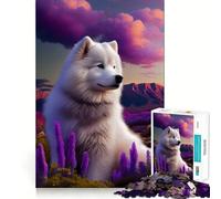 Rompecabezas Samoyedo Naturaleza para Adultos 1000 Piezas Desarrollo Mental Relajante Exact Edge Art Collection Piece (38x26cm)