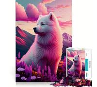 Rompecabezas Samoyedo Naturaleza para Adultos 1000 Piezas Refuerza la Memoria Divertido Interactivo Calidad Borde Elegante Regalo (38x26cm)