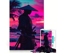 Rompecabezas Samurái al Atardecer de 1000 Piezas para Adolescentes Juguete de lógica y Entretenimiento Corte Suave (50x75cm)