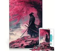 Rompecabezas Samurái bajo cerezos en Flor de 1000 Piezas para Adultos Regalo Ideal para desarrollar la lógica Juguete para Disfrutar de un Corte preciso y Elegante (38x52cm)