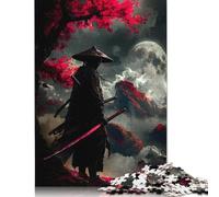 Rompecabezas Samurai bajo la Luna Carmesí para Adultos, Juego Educativo, Regalo para niños a Partir de 12 años, 1000 Piezas (75 x 50 cm)