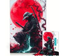 Rompecabezas Samurai bajo la Luna de Sangre de 1000 Piezas para Adultos Fortalece la Memoria Ocio Diversión Calidad Diseño Elegante Regalo Ideal (50x75cm)