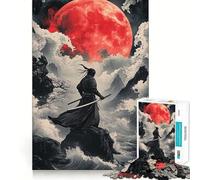 Rompecabezas Samurai bajo la Luna de Sangre de 1000 Piezas para Adultos Regalo Ideal para desarrollar la lógica Juguete para armar con Calma y precisión Diseño Elegante (50x75cm)