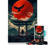 Rompecabezas Samurai bajo la Luna de Sangre para Adolescentes, 1000 Piezas, Refuerza la Memoria, Pasatiempo Calmante, Calidad, Borde, Regalo Festivo (38x52cm)