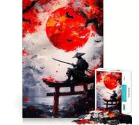 Rompecabezas Samurai bajo la Luna de Sangre para Adolescentes, 1000 Piezas, Rompecabezas Mental, Relajante, Imagen de Ensamblaje, Regalo Conmovedor (38x26cm)