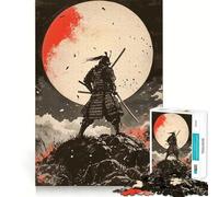 Rompecabezas Samurai bajo la Luna de Sangre para Adultos, 1000 Piezas, lógica Clara, Juguete, pasatiempo Tranquilo, Corte Perfecto, Regalo Elegante (38x52cm)