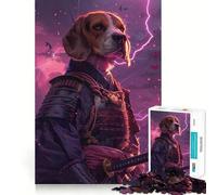 Rompecabezas Samurai Beagle de 1000 Piezas para Adultos: Ayuda a Mejorar la Memoria, Calma Mental, diseño, Montaje y Regalo Creativo (50x75cm)