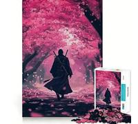 Rompecabezas Samurai Cherry Blossom de 1000 Piezas para Adolescentes Refuerza la Memoria Divertido y Tranquilo Borde de Calidad Regalo Ideal (38x52cm)