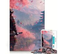 Rompecabezas Samurai Cherry Blossom de 1000 Piezas para Adolescentes Refuerza la Memoria Divertido y Tranquilo Borde de Calidad Regalo Ideal (50x75cm)
