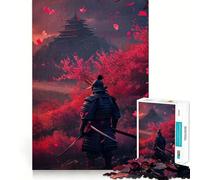 Rompecabezas Samurai Cherry Blossom de 1000 Piezas para Adultos: Mejora la Memoria, diversión Relajante, Bordes Afilados, Regalo navideño (38x52cm)