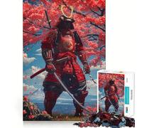 Rompecabezas Samurai Cherry Blossom de 1000 Piezas para Adultos y Adolescentes Juguete Intelectual para el hogar Disfrute de un Corte de Calidad Regalo clásico (38x26cm)