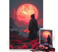 Rompecabezas Samurai Cherry Moon de Japón, 1000 Piezas para Adolescentes, Juguete de lógica, Tren, Entretenimiento, Corte Suave, (38x26cm)