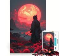 Rompecabezas Samurai Cherry Moon de Japón, 1000 Piezas para Adolescentes, Juguete de lógica, Tren, Entretenimiento, Corte Suave, (38x26cm)